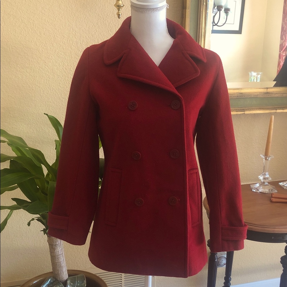 Eddie Bauer Red Wool Coat